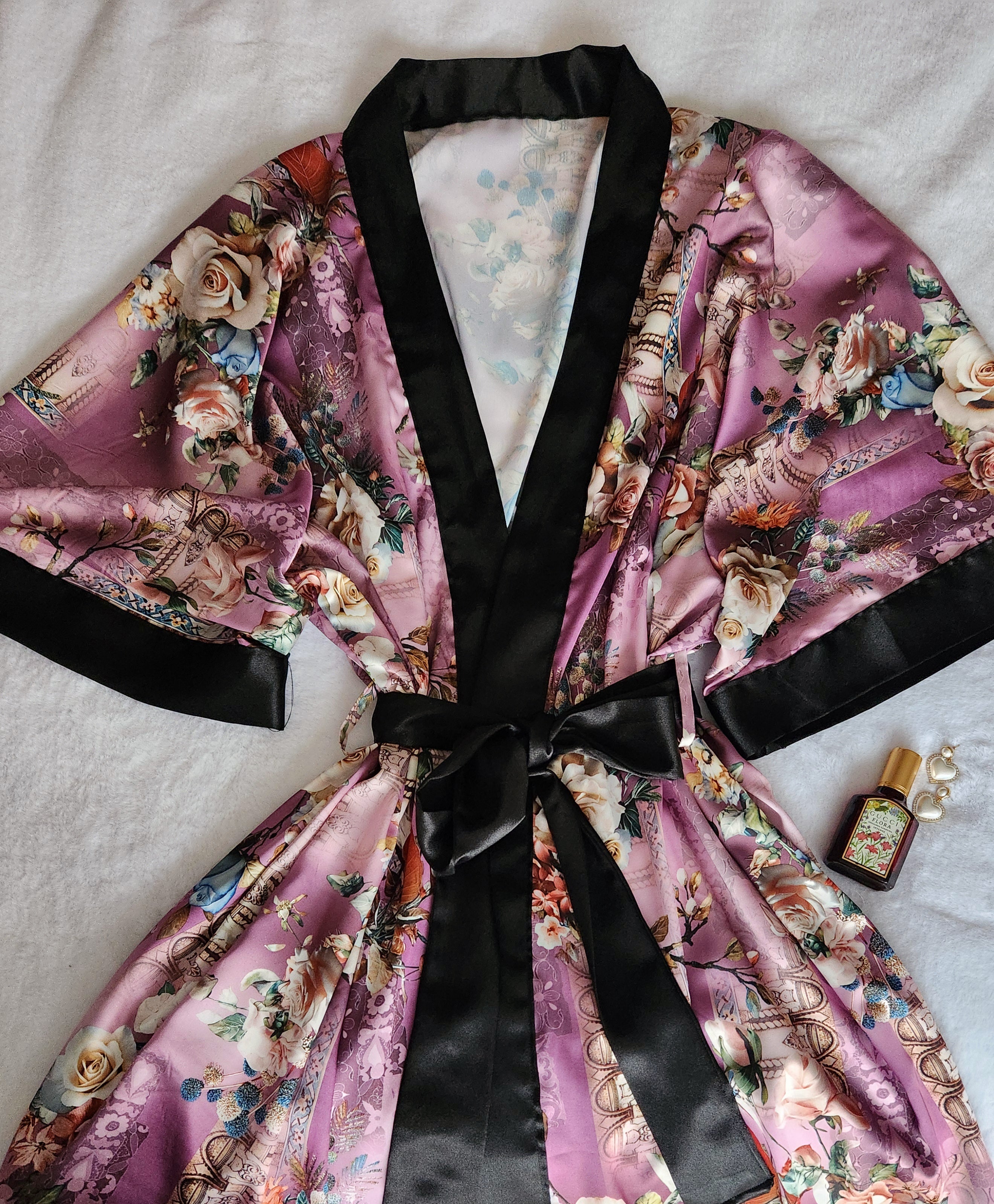 Satin Robe - Twilight Rose