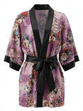 Satin Robe - Twilight Rose