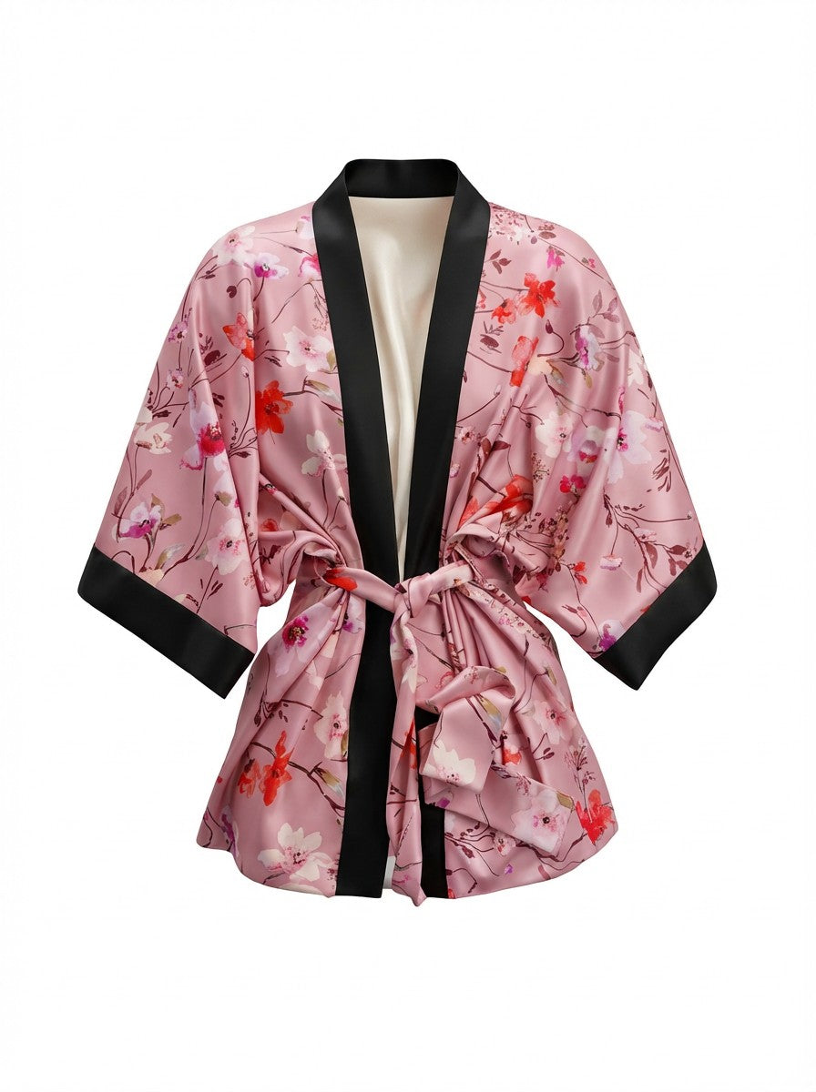Satin Robe - Enchanted Rose
