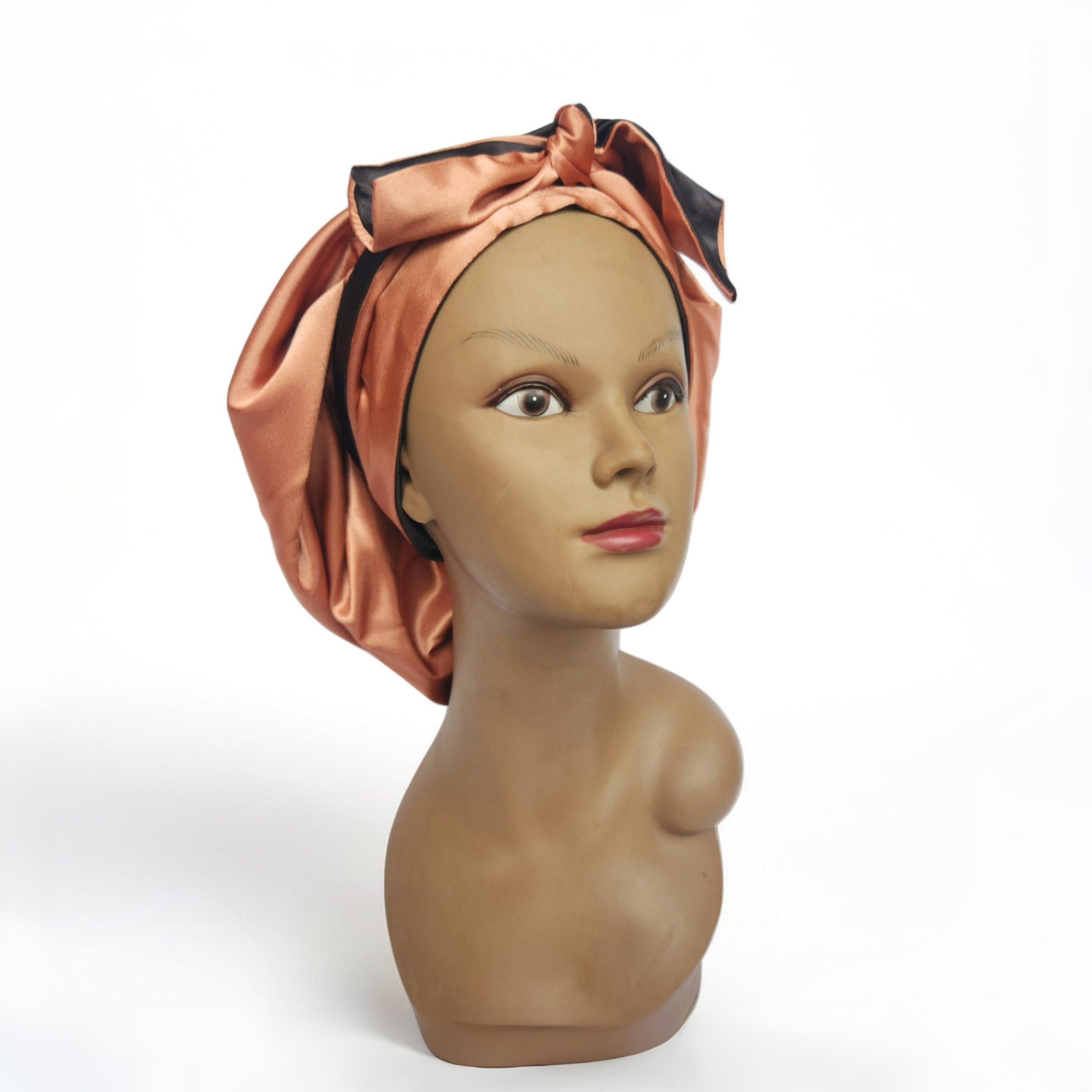 Wrap Bonnet (Two Toned)- black/gold