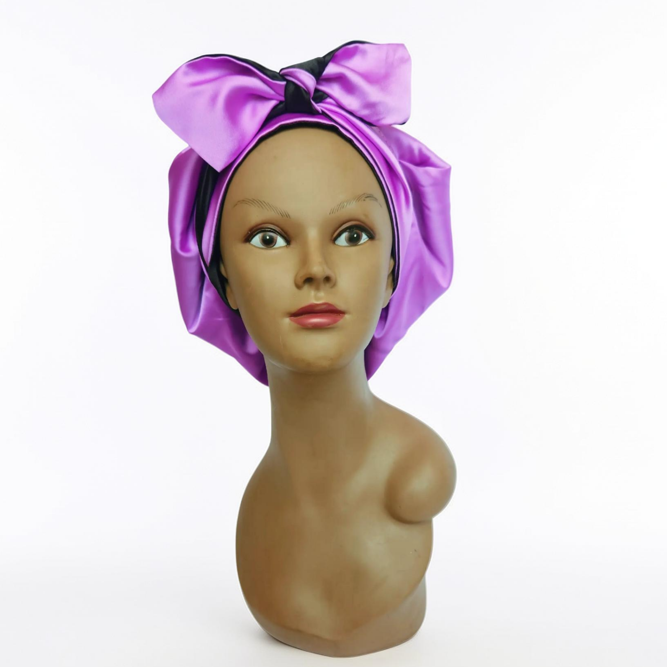 Wrap Bonnet (Two Toned)- black/purple