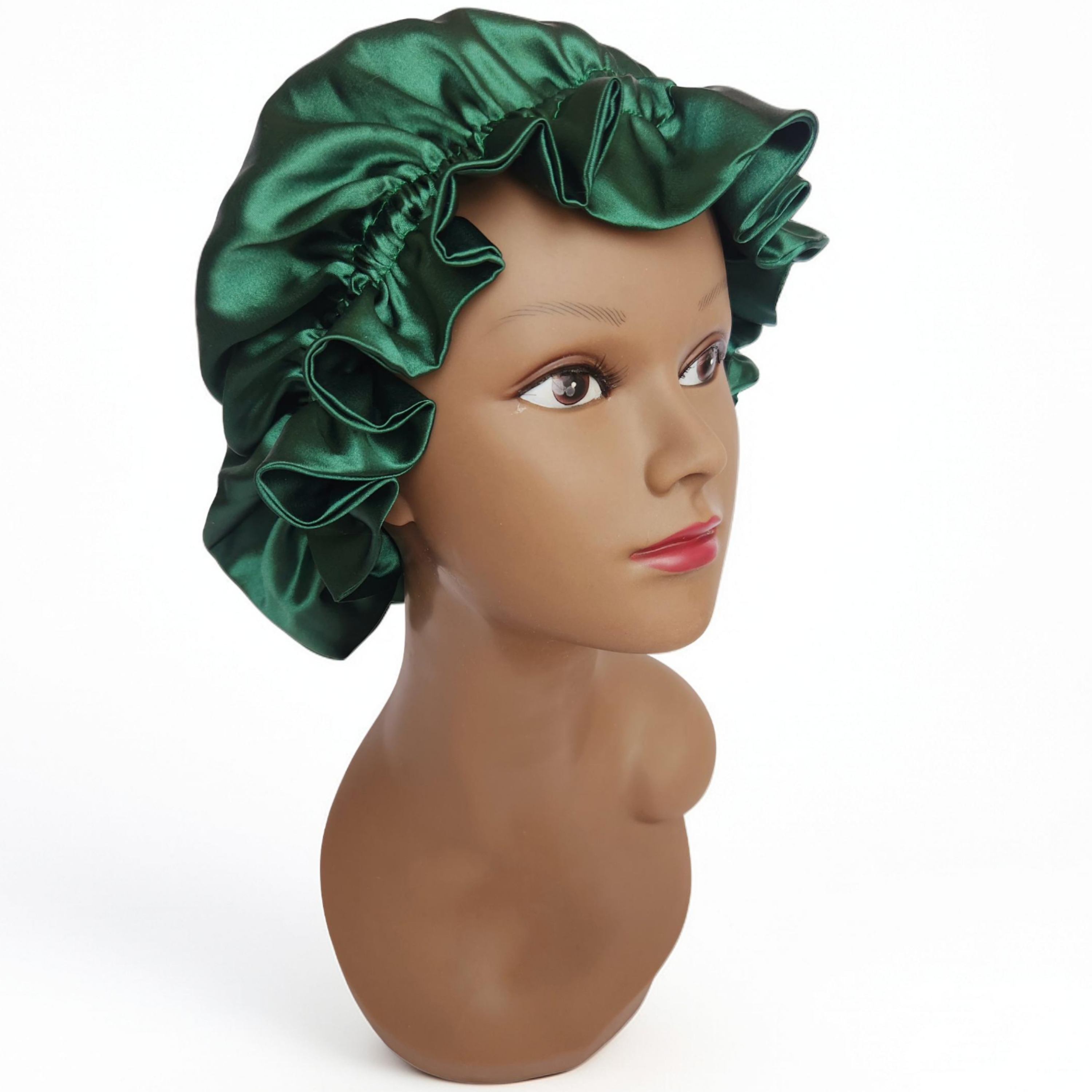 Elastic Ruffle Bonnet - green