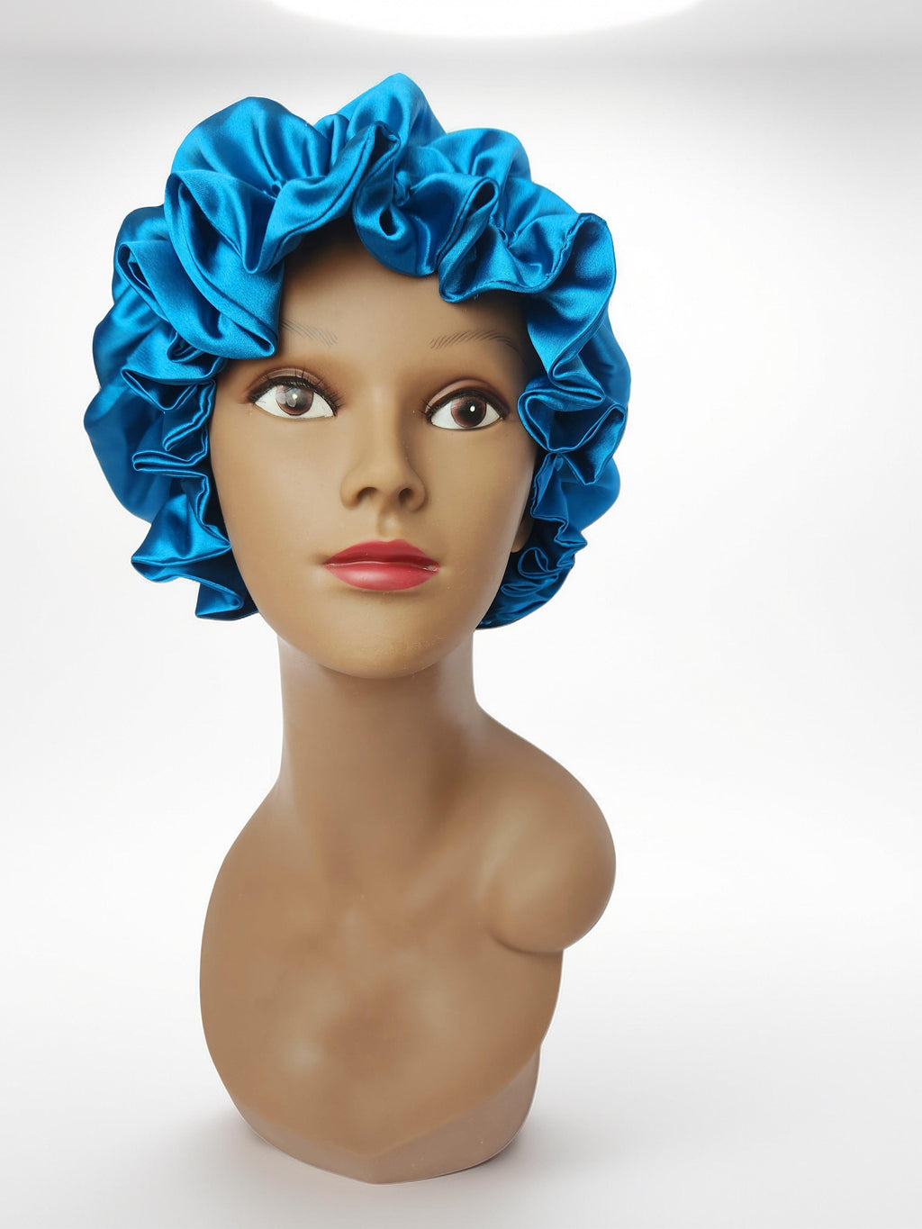 Elastic Ruffle Bonnet - blue